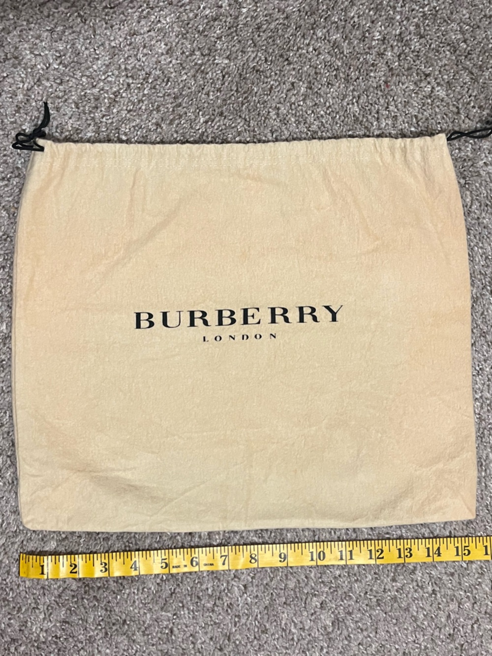 Burberry Beige Drawstring Logo Dust Pouch